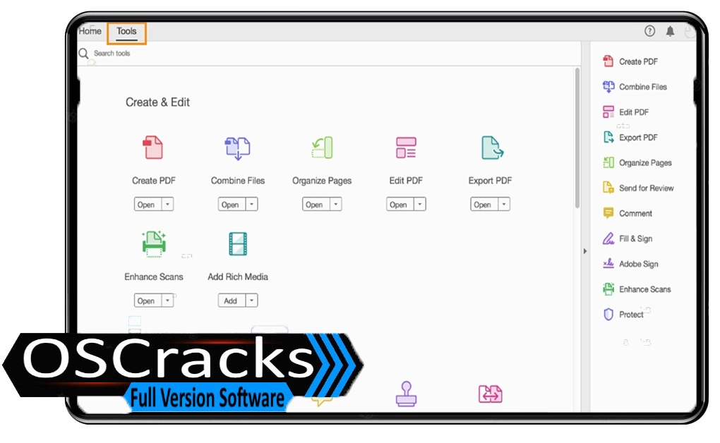 Interface of Adobe-Acrobet-Crack