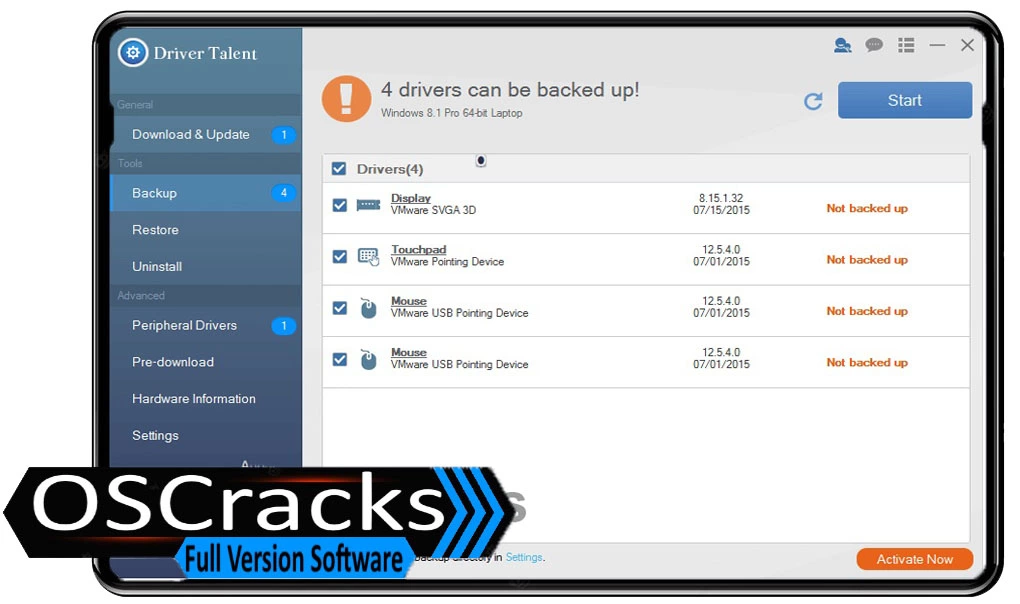 Interface of Driver-Talent-Pro-Crack