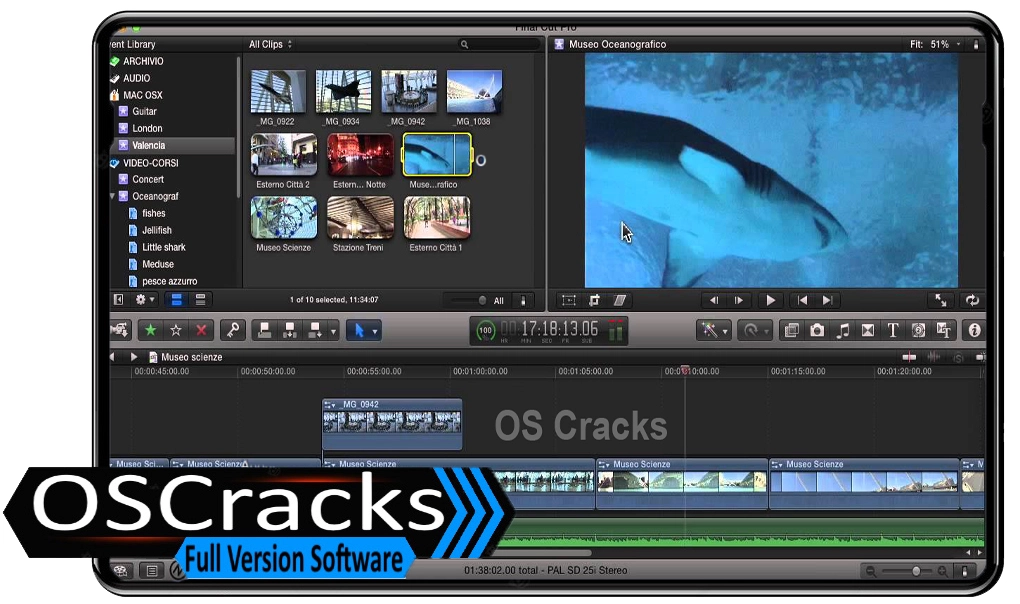 Interface of Final-Cut-Pro-Crack-