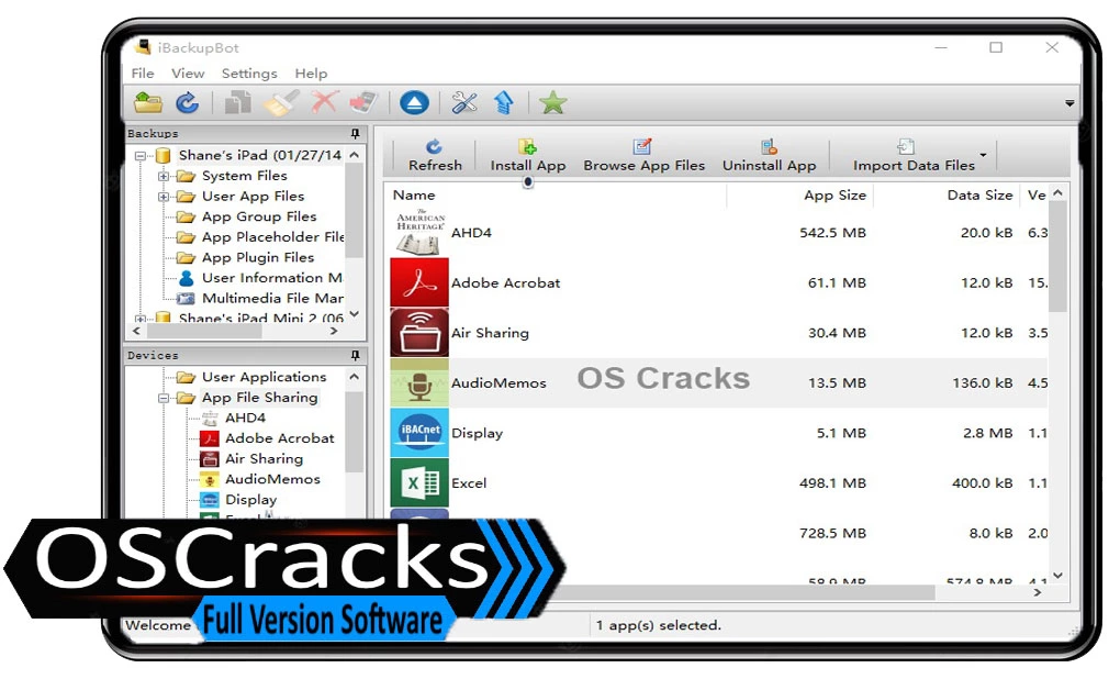 Interface of Ibackupbot-Crack