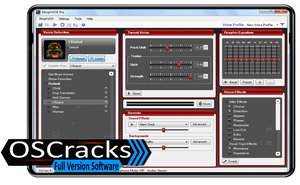 interface of MorphVOX-Pro-Crack